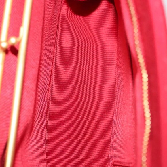 CHANEL Chain Shoulder Bag Cotton Vintage Red Gold CC Auth - Picture 13 of 15